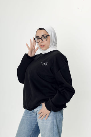 Basic Round Sweatshirt Black