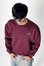 Basic Round Sweatshirt Bergandy